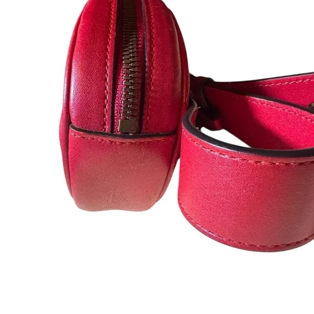 Gucci Red Chevron Quilted Matelasse Leather GG Marmont Waist Belt Bag Auth - Picture 7 of 16